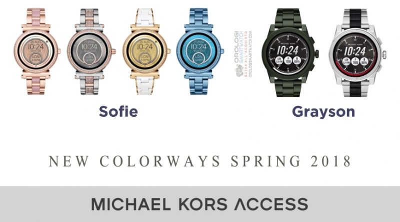 Nuovi colori per Michael Kors Access Grayson e Sofie Collezione Primavera 2018